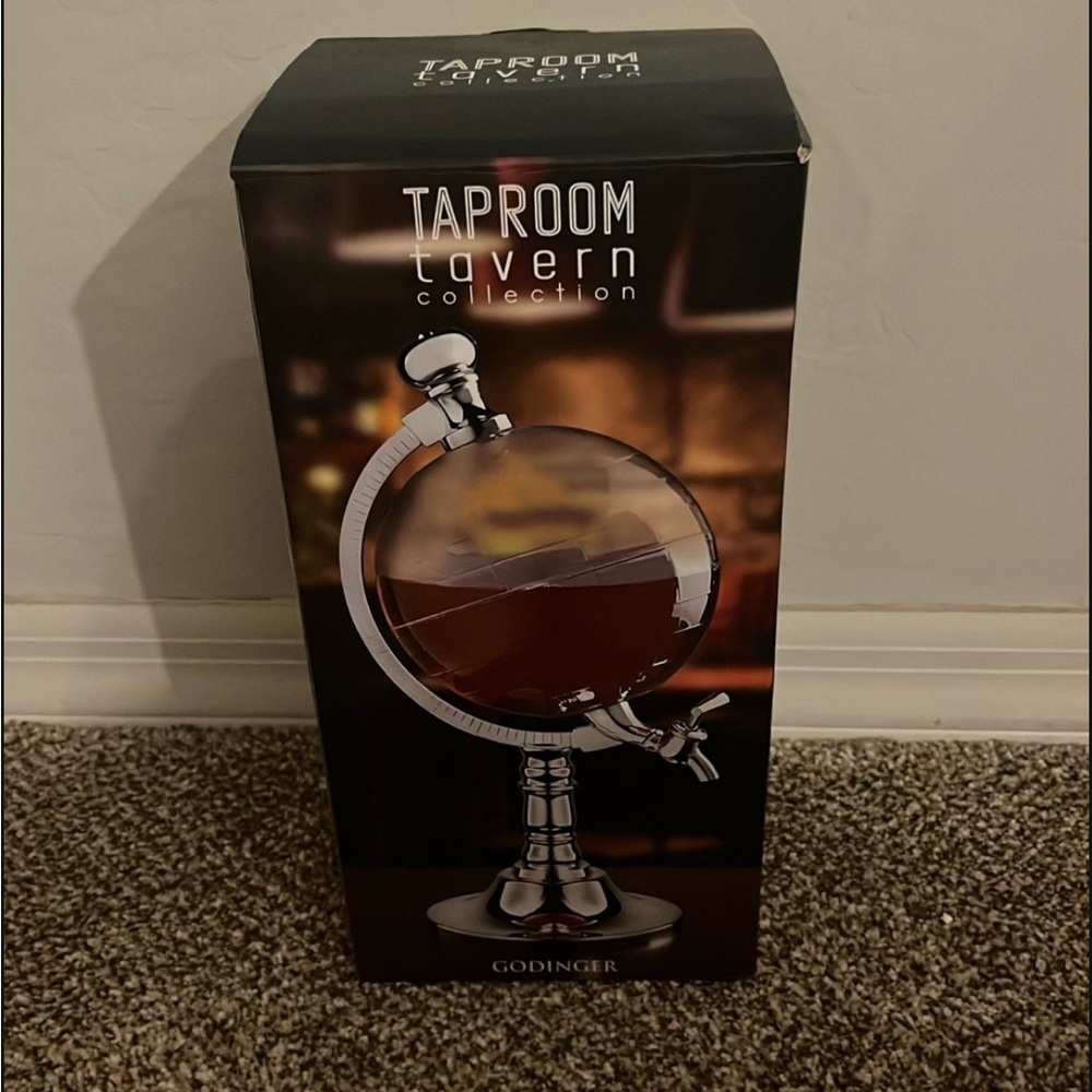 New dispenser whiskey decanter whisky spirits alcohol bar globe world travel